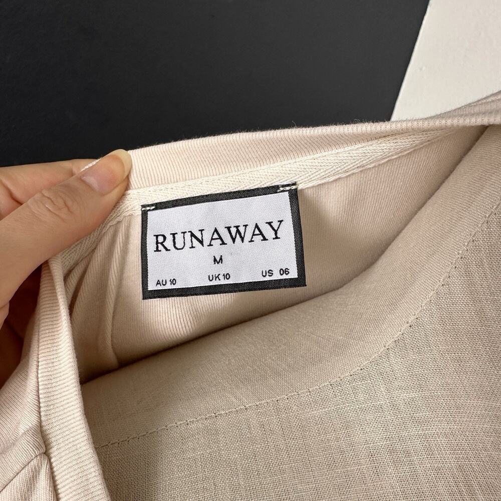 Runway The Label Winnie Shirt Faux Wrap Dress in Sand Mini - Picture 13 of 14